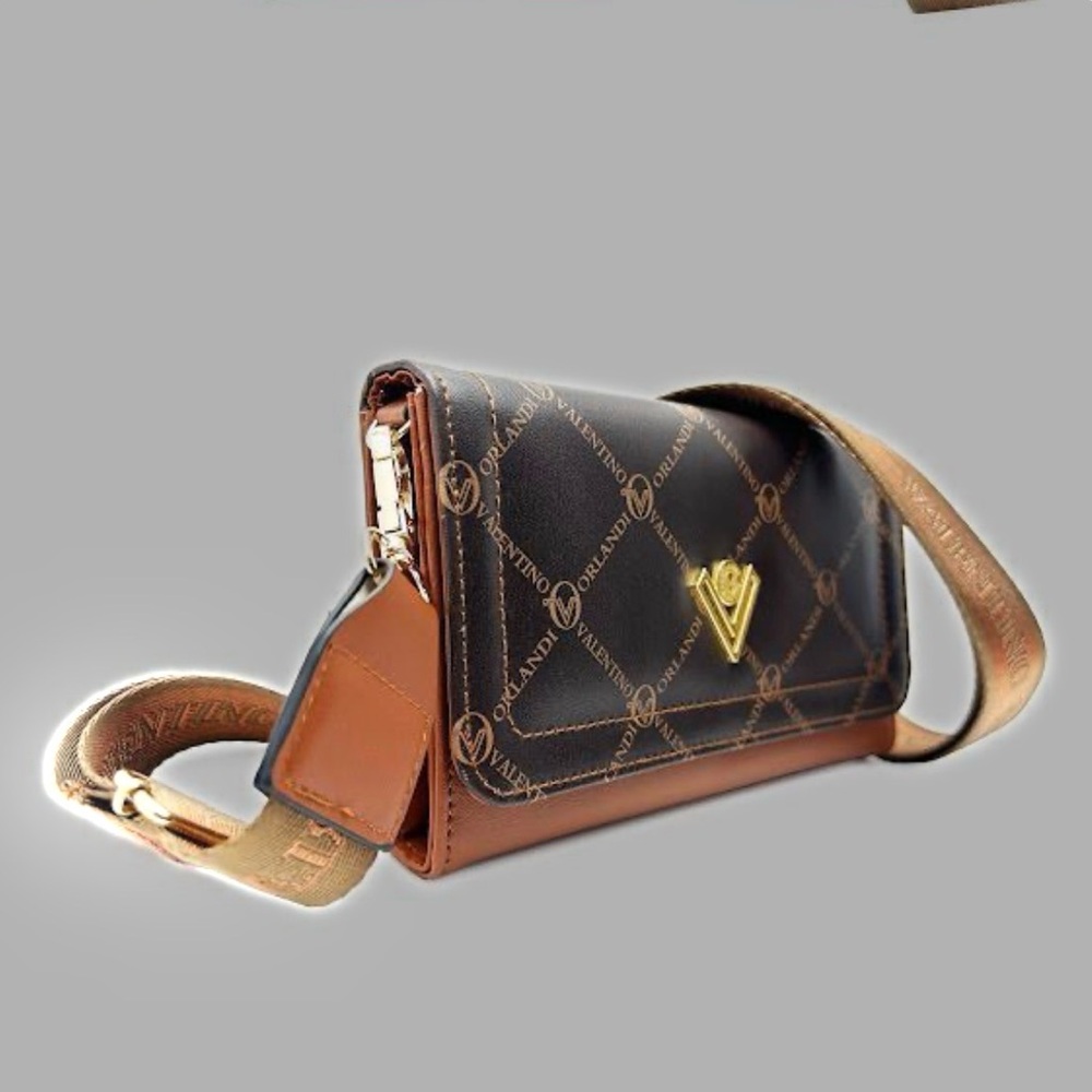 Valentino Black and Brown Crossbody Bag V-3000